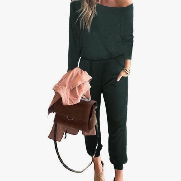 Green jumpsuit size medium by Pretty garden cotton New - Picture 2 of 4